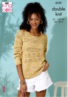 Knitting Pattern - King Cole 6127 - Linendale Reflections DK - Ladies Sweater & Top